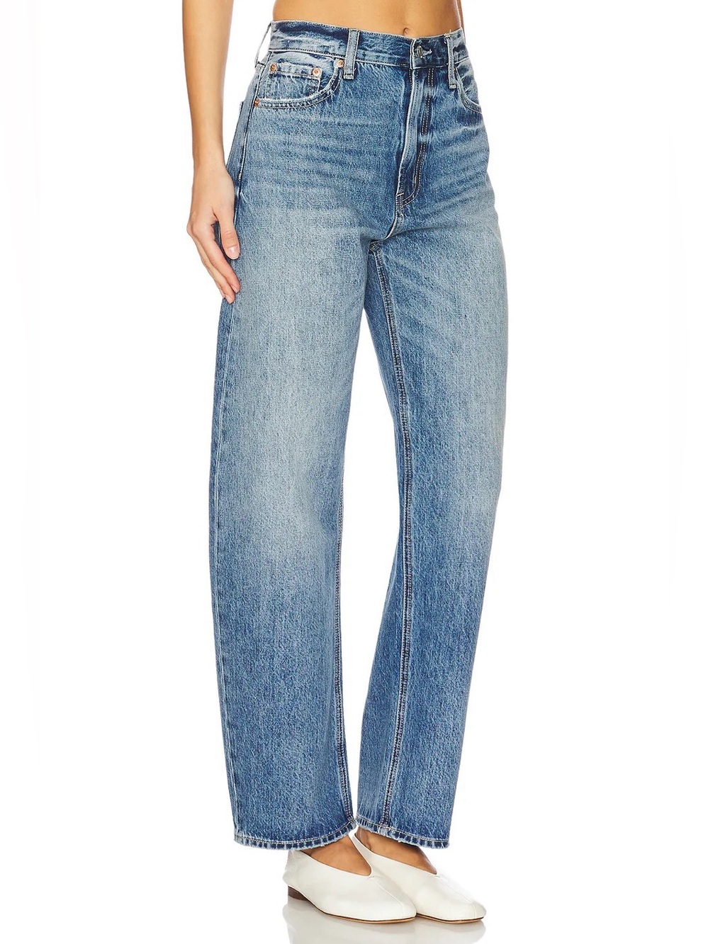 Pistola Wes High Rise Barrel Jean Spectacle NWT - Picture 4 of 11